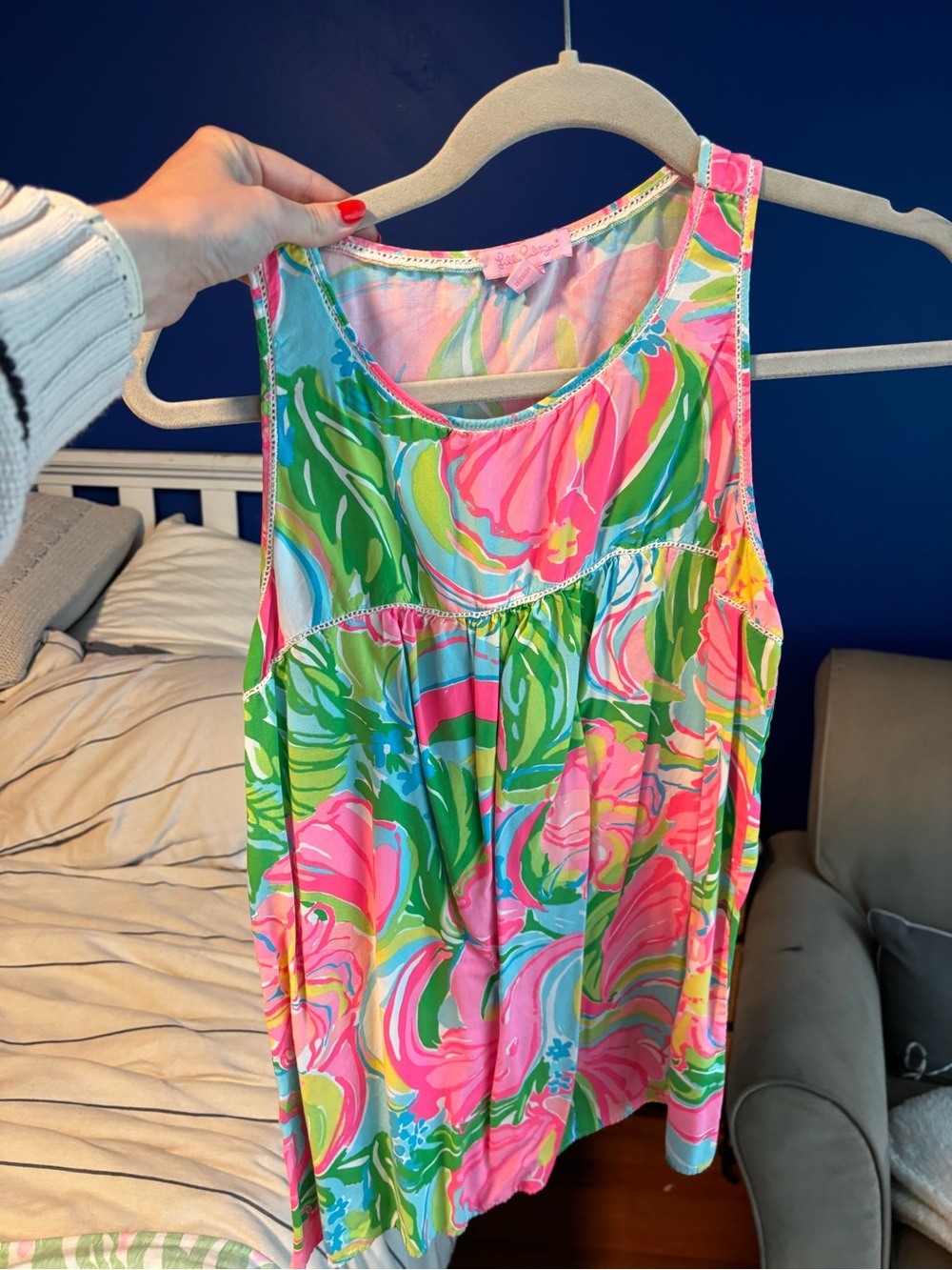 Lilly Pulitzer Pink & Green Floral Tank